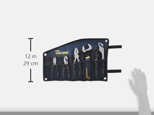 IRWIN VISE-GRIP Pliers Set with Tool Wrap, 5-Piece (2078708), Blue
