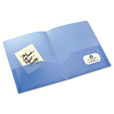 Avery Translucent Two Pocket Folder, Water Resistant, Holds up to 20 Sheets, 1 Blue Folder (47811)