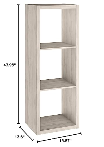 ClosetMaid 4543 Decorative Open Back 3-Cube Storage Organizer, Bleached Walnut