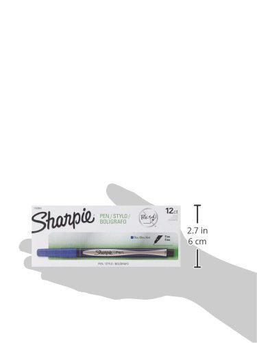 Sharpie Felt Tip Pens, Fine Point (0.4mm), Blue, 12 Count
