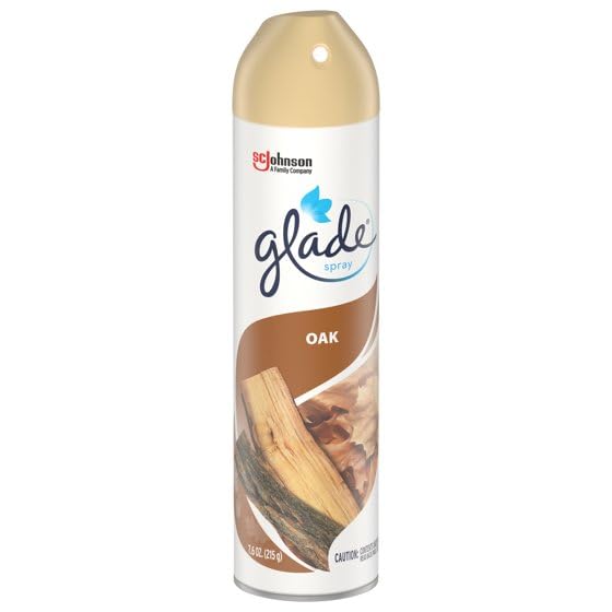 Glade Air Freshener Odor Fighting Room Spray, Oak, 8 oz, 3 Count
