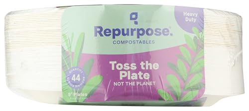 Repurpose Compostables Plates 9 Inch, 44 CT