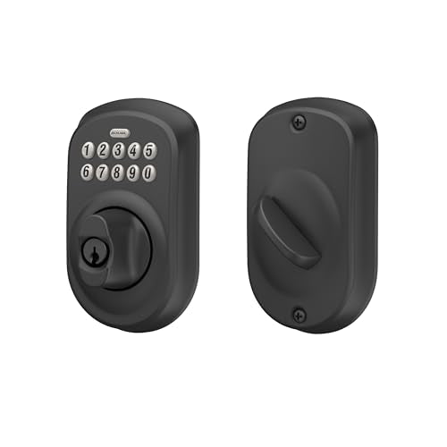 SCHLAGE BE365 PLY 622 Keypad Electronic Deadbolt, Matte Black