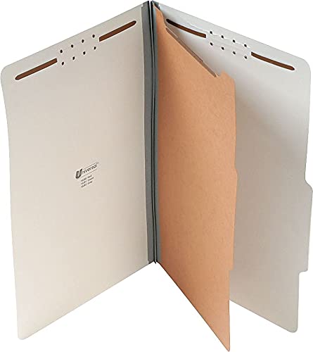 Universal UNV10262 4-Section Pressboard Classification Folder - Legal, Gray (10/Box)