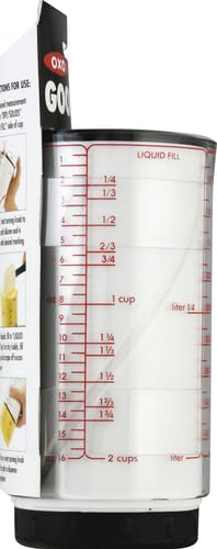 OXO Good Grips 2 Cup Adjustable Measuring Cup, Clear/Black