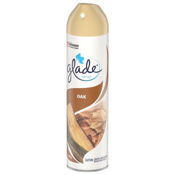 Glade Air Freshener Odor Fighting Room Spray, Oak, 8 oz, 3 Count