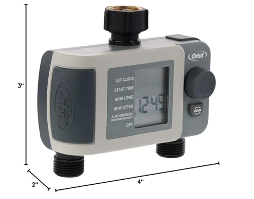 Orbit 24621 2-Outlet Hose Faucet Timer, Gray
