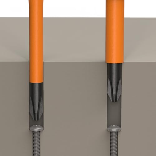 Klein Tools 6916INS 1000V Slim Tip Insulated Screwdriver, Made in USA, Screwdriver with 6-Inch Round Shank, 3/16-Inch Cabinet Tip, Cushion Grip Handle