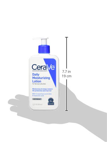 CeraVe Daily moisturizing lotion | 12 ounce | face & body lotion for dry skin with hyaluronic acid | fragrance free, 12 Fl Oz