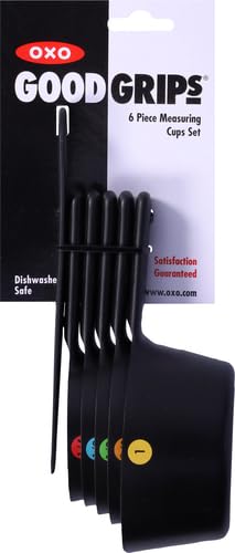 OXO Good Grips 6- Piece Plastic Measuring Cups, Black