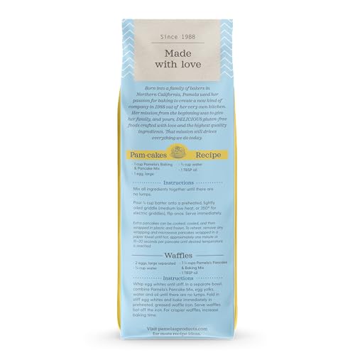 Pamela's Gluten Free Baking and Pancake Mix, Waffles, Cake & Cookies Too, Kosher, 1.5-Pound Bag (Pack of 6)