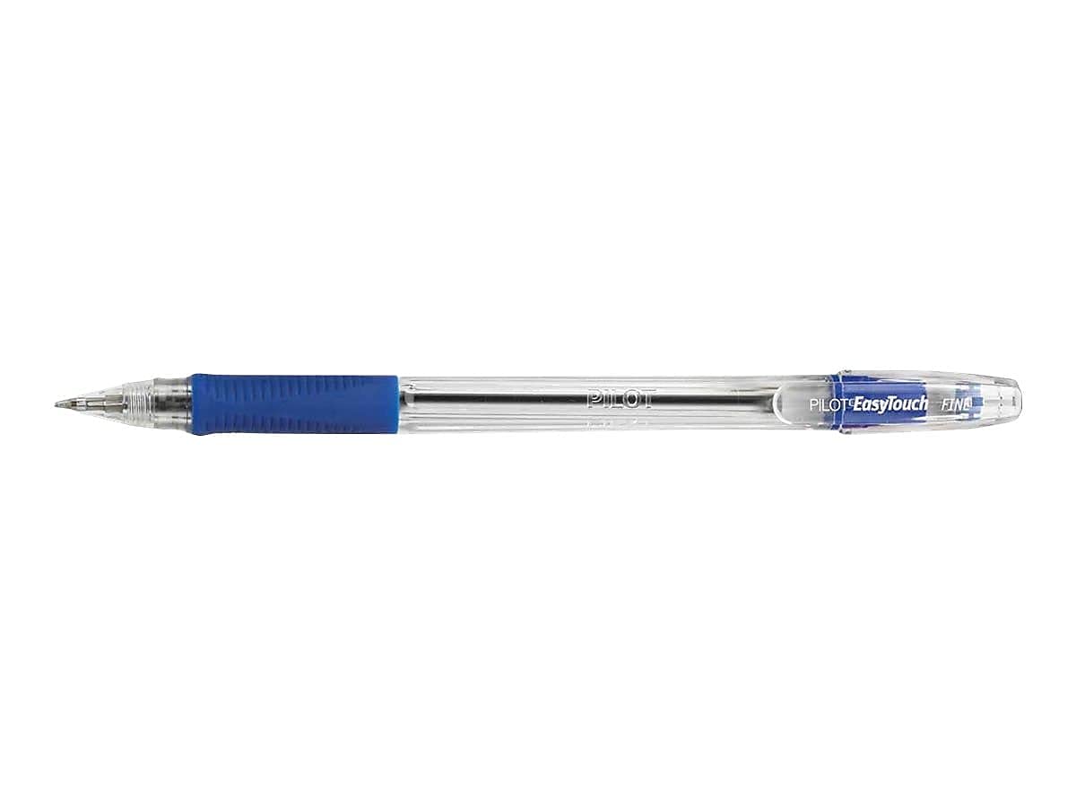 PILOT EasyTouch Ballpoint Stick Pens, Fine Point, Blue Ink, 12-Pack (32002)