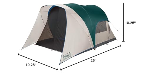 Coleman Cabin Camping Tent with Screened Porch 4/6 Person Weatherproof Tent with Enclosed Screened Porch Option Includes Rainfly Carry Bag Extra Storage and 10 Minute Setup