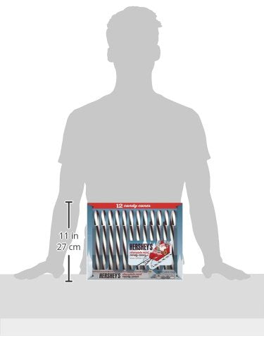HERSHEY'S Holiday Candy Canes, Chocolate Mint, Stocking Stuffer, 5.28 Ounce 12 Count (Pack of 6)