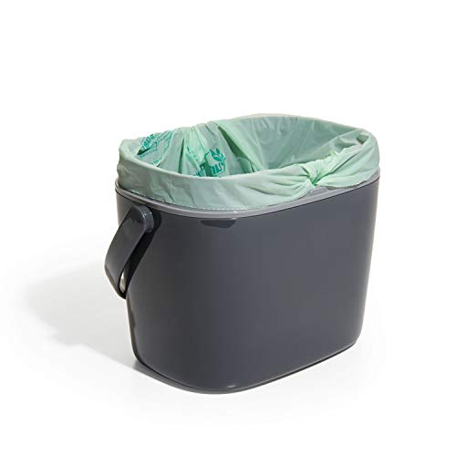 OXO Good Grips EASY-CLEAN COMPOST BIN - CHARCOAL - 1.75 GAL/6.62 L, Plastic, 8.3"L x 10.15"W x 12"H