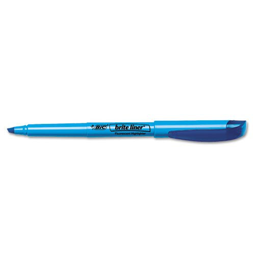 BIC Brite Liner Highlighter Chisel Tip Blue DOZEN (BL11-BE)
