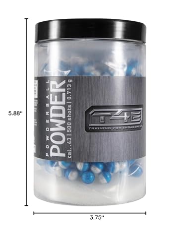 Umarex T4E Premium .43 Caliber Powder Ball Ammo for Paintball Guns, 500 Count, Multi (Powder Ball .43 Caliber)