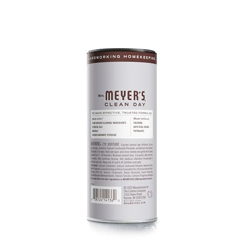 MRS. MEYER'S CLEAN DAY Multi-Surface Scrub, Non-Scratch Powder Cleaner, Removes Grime on Kitchen and Bathroom Surfaces, Lavender, 11 oz