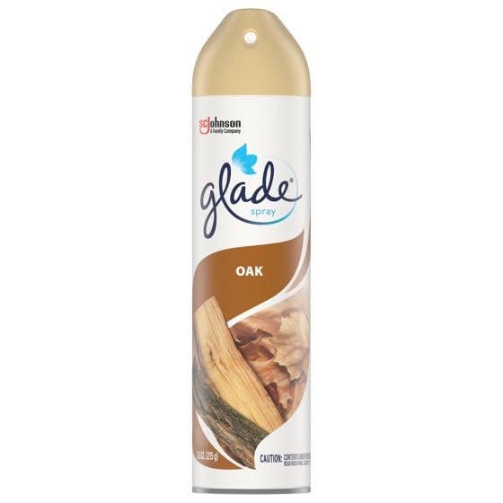 Glade Air Freshener Odor Fighting Room Spray, Oak, 8 oz, 3 Count