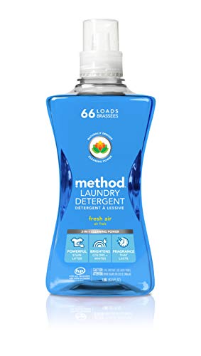 Method Liquid Laundry Detergent, Fresh Air, 66 Loads Per Bottle, Biodegradable Formula, Plant-Based Stain Remover, 53.5 Fl Oz (Pack of 4)