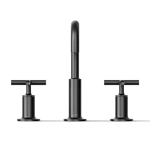 Purist Widespread Bathroom Sink Faucet with Cross Handles, 1.2 gpm Matte Black