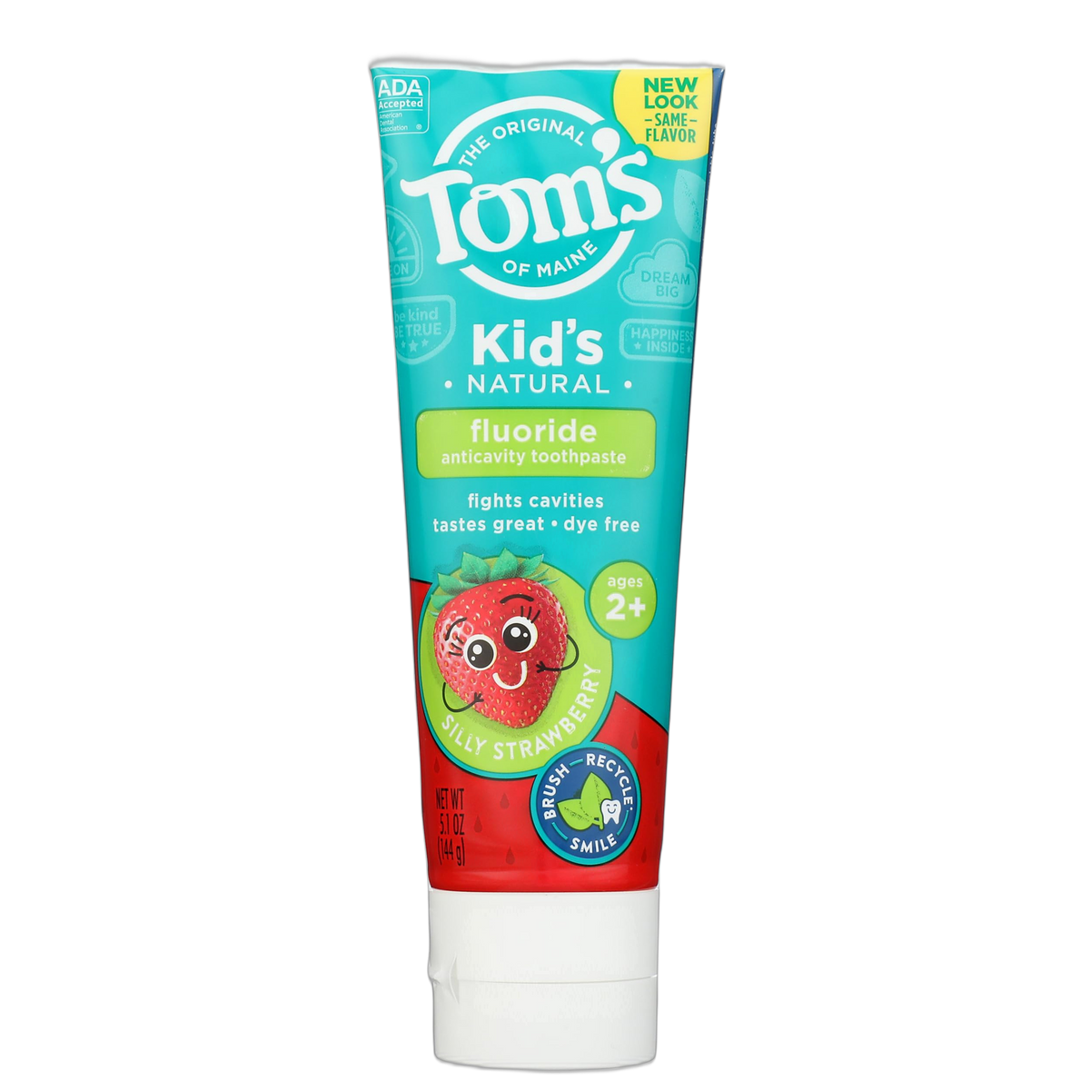 Tom's of Maine Natural Kid's Fluoride Toothpaste, Silly Strawberry, 5.1 oz. (back in original formula)