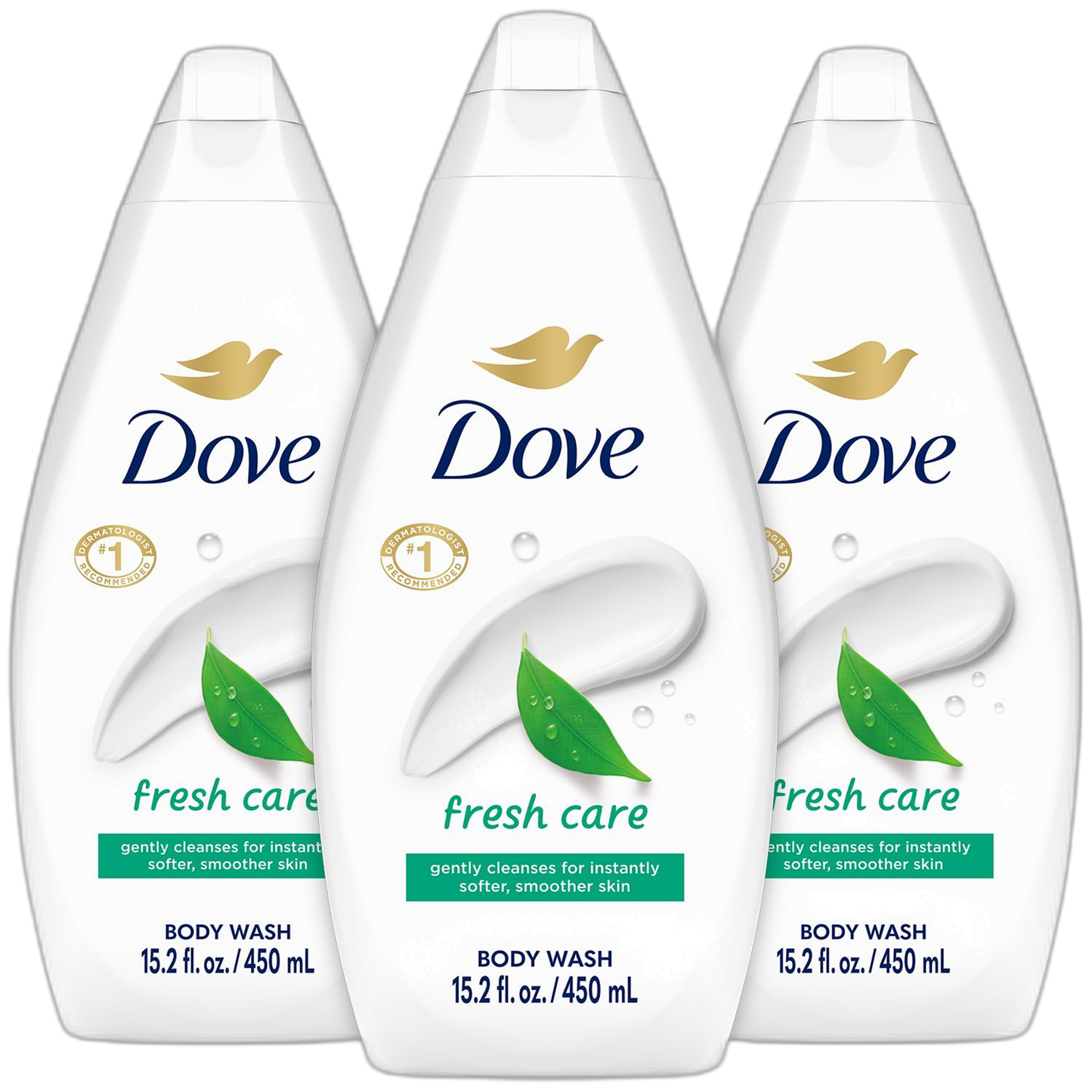 Dove Body Wash Fresh Care 3-Pack – Revitalizing & Moisturizing Cleanser for Smooth, Soft Skin, 15.2 Oz Ea