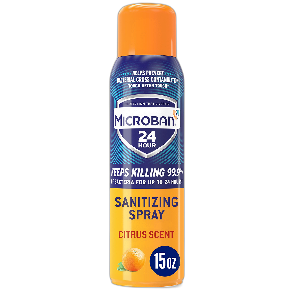 MICROBAN 24 Hour Disinfectant Sanitizing Spray, Citrus Scent, 15oz