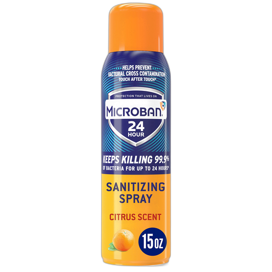 MICROBAN 24 Hour Disinfectant Sanitizing Spray, Citrus Scent, 15oz