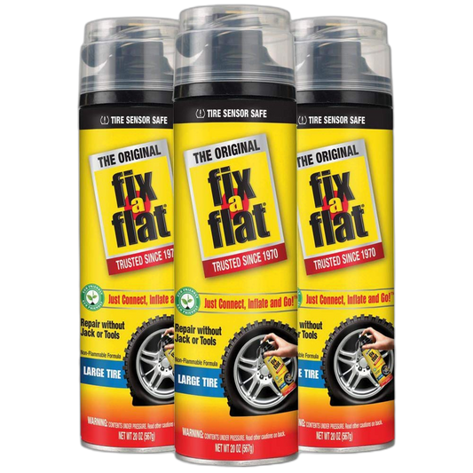 Fix-A-Flat Tire Inflator with Eco-Friendly Formula,with Hose for Large Tires, 20 Ounces S60430 (3 Pack)