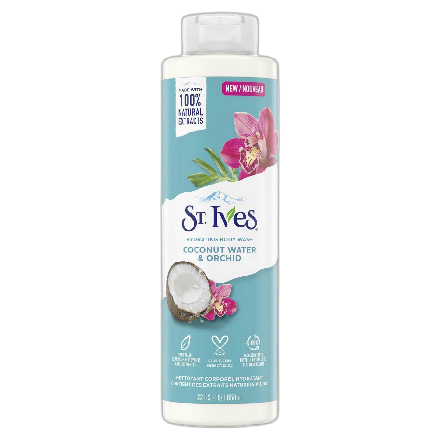 St. Ives Coconut Water & Orchid Hydrating Body Wash 100% Natural 22 oz.