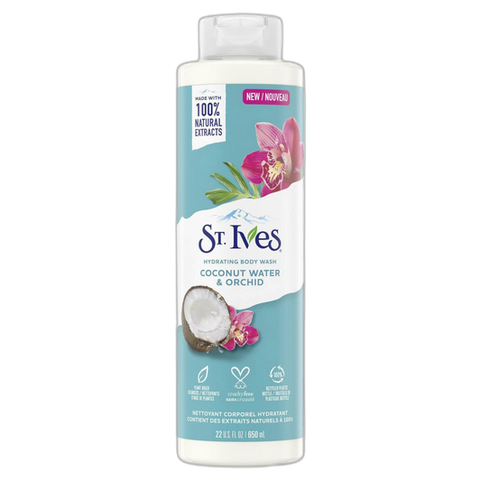 St. Ives Coconut Water & Orchid Hydrating Body Wash 100% Natural 22 oz.