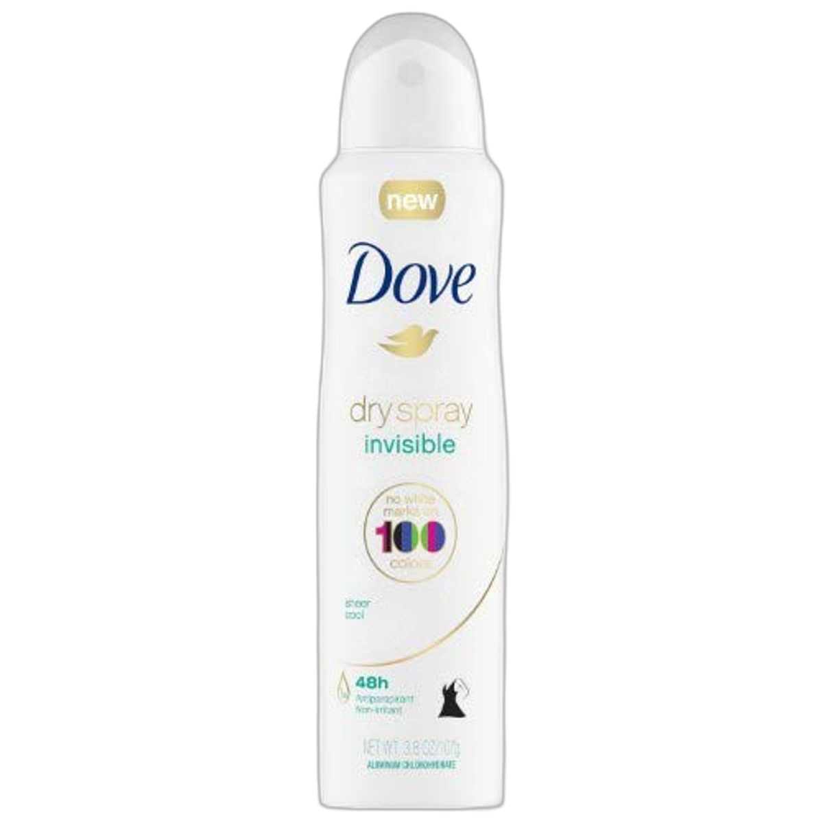 Dove Antiperspirant Deodorant Sheer Cool Invisible Dry Spray 3.8 oz (Pack of 4)