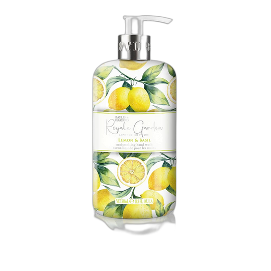 Baylis & Harding Liquid Hand Soap Wash with Dispenser, Royale Garden, Lemon & Basil, 16.9oz/500ml