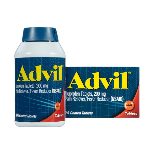 Advil Pain Reliever and Fever Reducer, Pain Relief Medicine with Ibuprofen 200mg for Headache, Backache, Menstrual Pain and Joint Pain Relief - 300+24 Coated Tablets