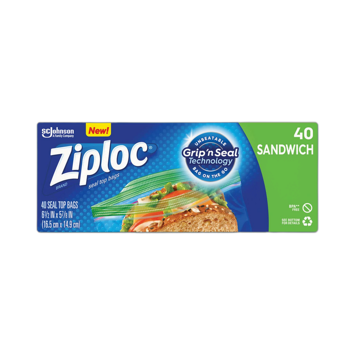 Ziploc 71139 Sandwich Bag - 40 Count40