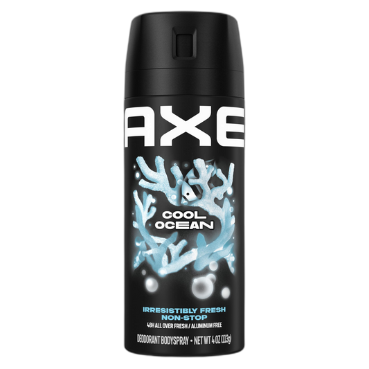 AXE Body Spray Deodorant Cool Ocean for Long Lasting Odor Protection All Day Fresh Scent Men's Deodorant Formulated Without Aluminum 4.0 oz