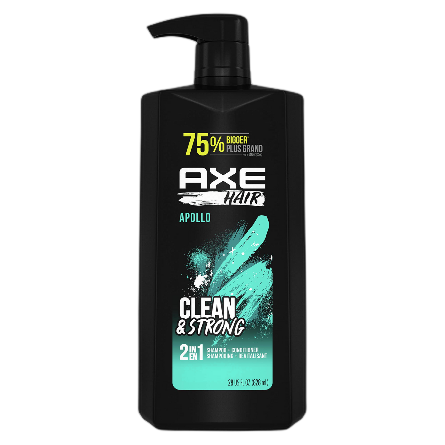 AXE 2-in-1 Shampoo & Conditioner for Clean & Strong Hair Apollo Wash & Care Sage & Cedarwood 100% Recycled Bottle 28 oz