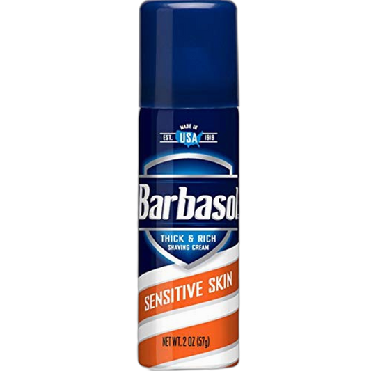 Barbasol Shaving Cream Sensitive Skin Travel Size (Pack of 6)