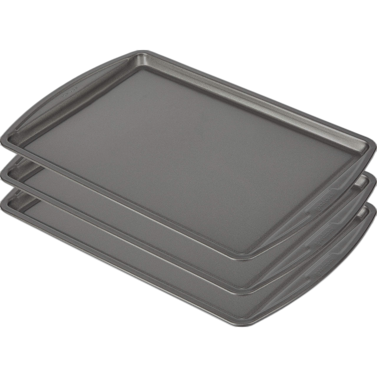 GoodCook Everyday Nonstick Carbon Steel 13” x 9” Baking Sheet Set, 3 Pack – Standard-Sized Carbon Steel Cooking Pans, Bakeware Set, Cookie Sheets for Baking, Oven Pan Set