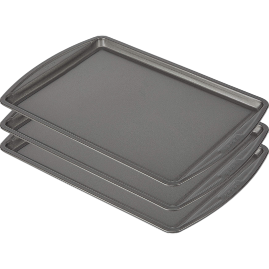 GoodCook Everyday Nonstick Carbon Steel 13” x 9” Baking Sheet Set, 3 Pack – Standard-Sized Carbon Steel Cooking Pans, Bakeware Set, Cookie Sheets for Baking, Oven Pan Set
