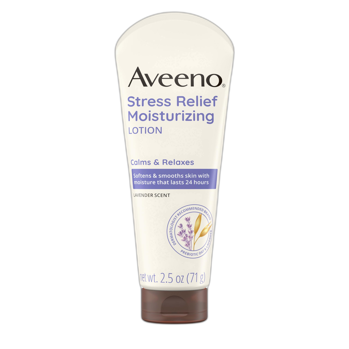 Aveeno Stress Relief Moisturizing Body Lotion with Lavender Scent & Prebiotic Oat to Calm & Relax, Non-Greasy, TSA-Approved Travel Size, 2.5 fl. oz, 12 Pack