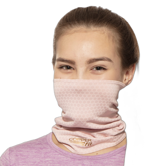 Copper Fit Baby Girls' Big Guardwell Face Cover and Neck Gaiter, Pink, Youth