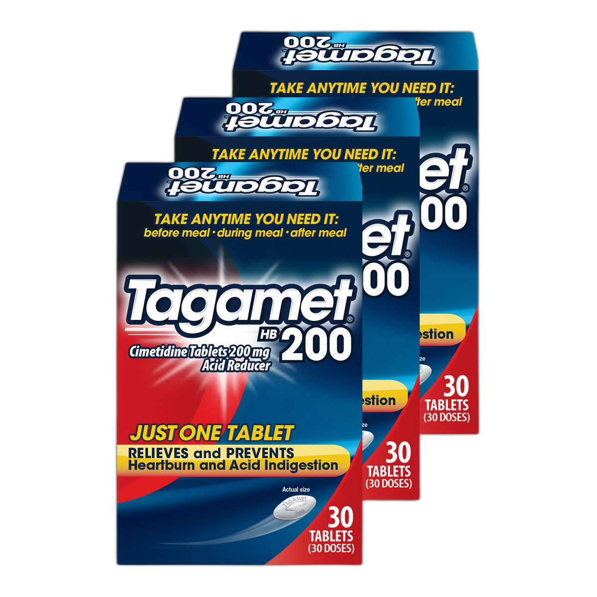 Tagamet Acid Reducer, Cimetidine 200mg, 30 Tablets, 3 Pack