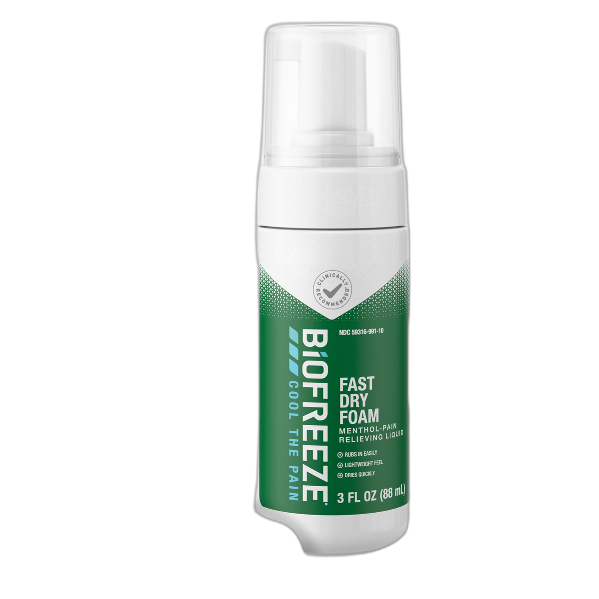 Biofreeze Menthol Pain Relieving Foam 3 FL OZ For Pain Relief Of Sore Muscles, Arthritis, Simple Backaches, And Joint Pain. Fast Drying, Lightweight, Powerful Topical Pain Reliever (Package May Vary)