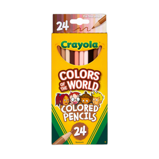 Crayola Colors of the World Colored Pencil Set (24ct), Skin Tone Colored Pencils for Kids, Coloring Book Pencils, Gifts for Kids
