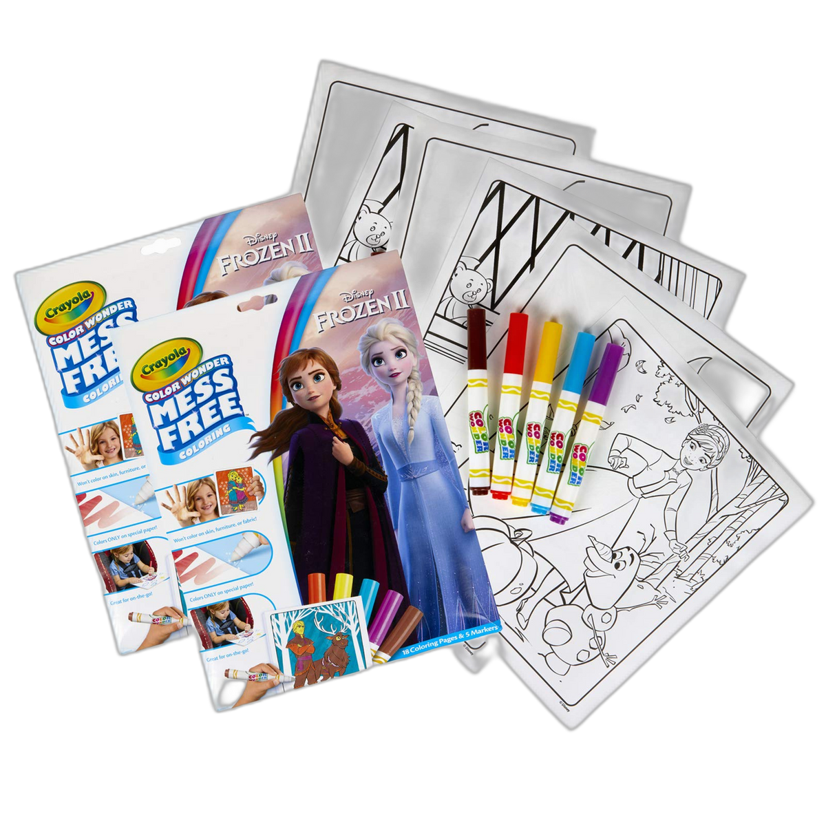 Crayola Color Wonder Mess Free Coloring Pad & Markers, Frozen 2, 2 Sets
