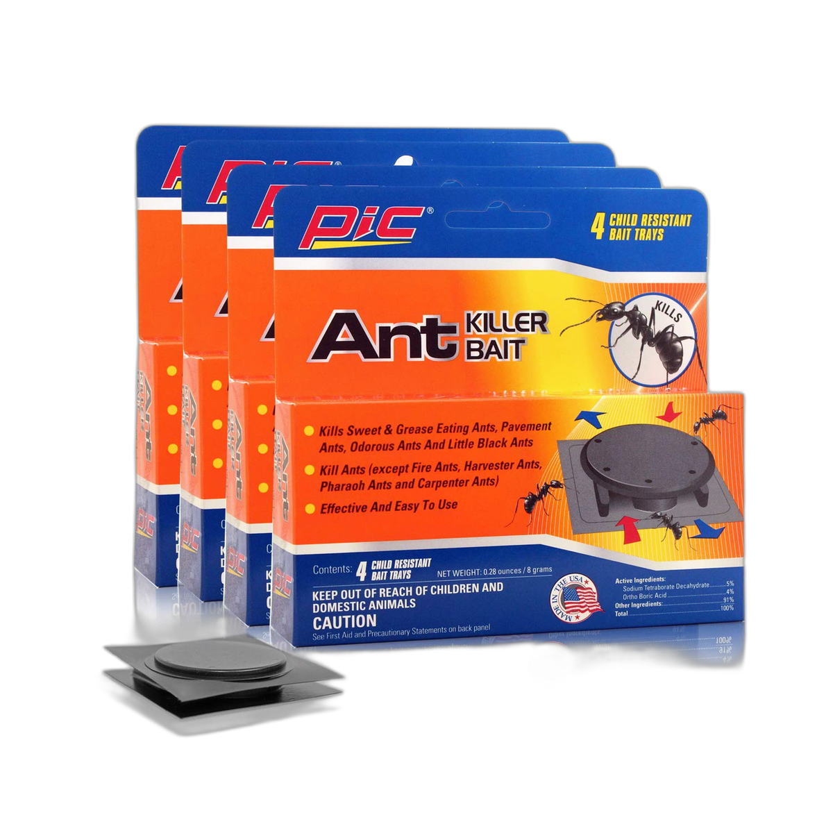 PIC Plastic Ant Killer Bait Stations, Effective Ant Control Traps, 4 Pack (16 Traps Total)…