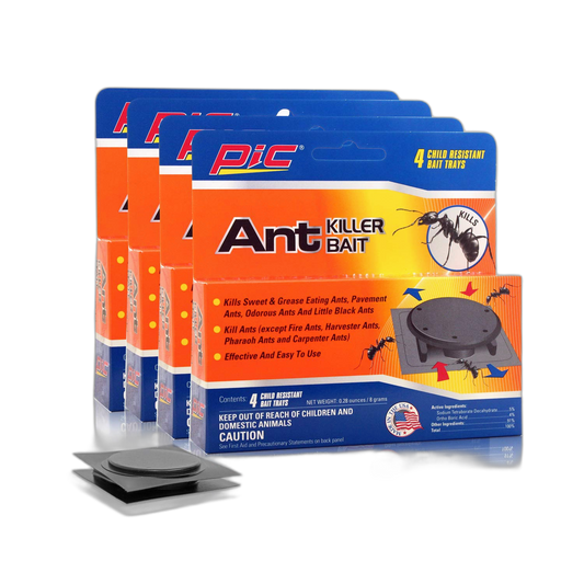 PIC Plastic Ant Killer Bait Stations, Effective Ant Control Traps, 4 Pack (16 Traps Total)…