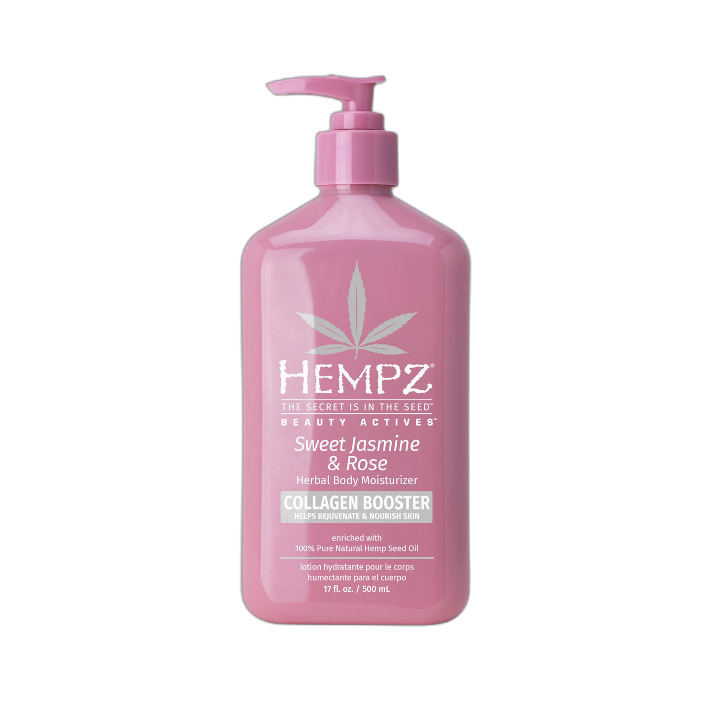 Hempz Sweet Jasmine & Rose Herbal Body Moisturizer for Women, 17 Fl. oz. - Moisturizing Lotion with 100% Pure Hemp Seed Oil, Collagen, Shea Butter - Hydrating Vegan Lotion for Dry Skin